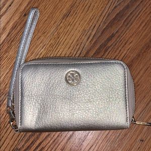 Tory Burch gold wristlet
